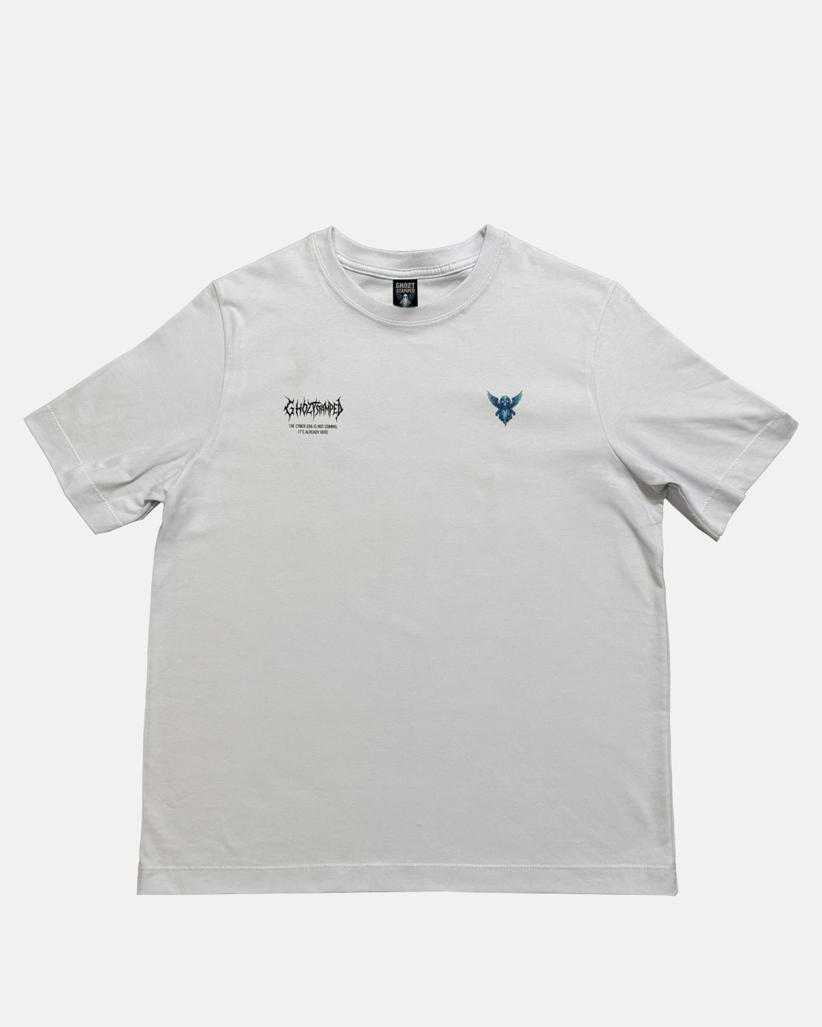Cyber Squad Tee – White Essential - Ghozt Stamped