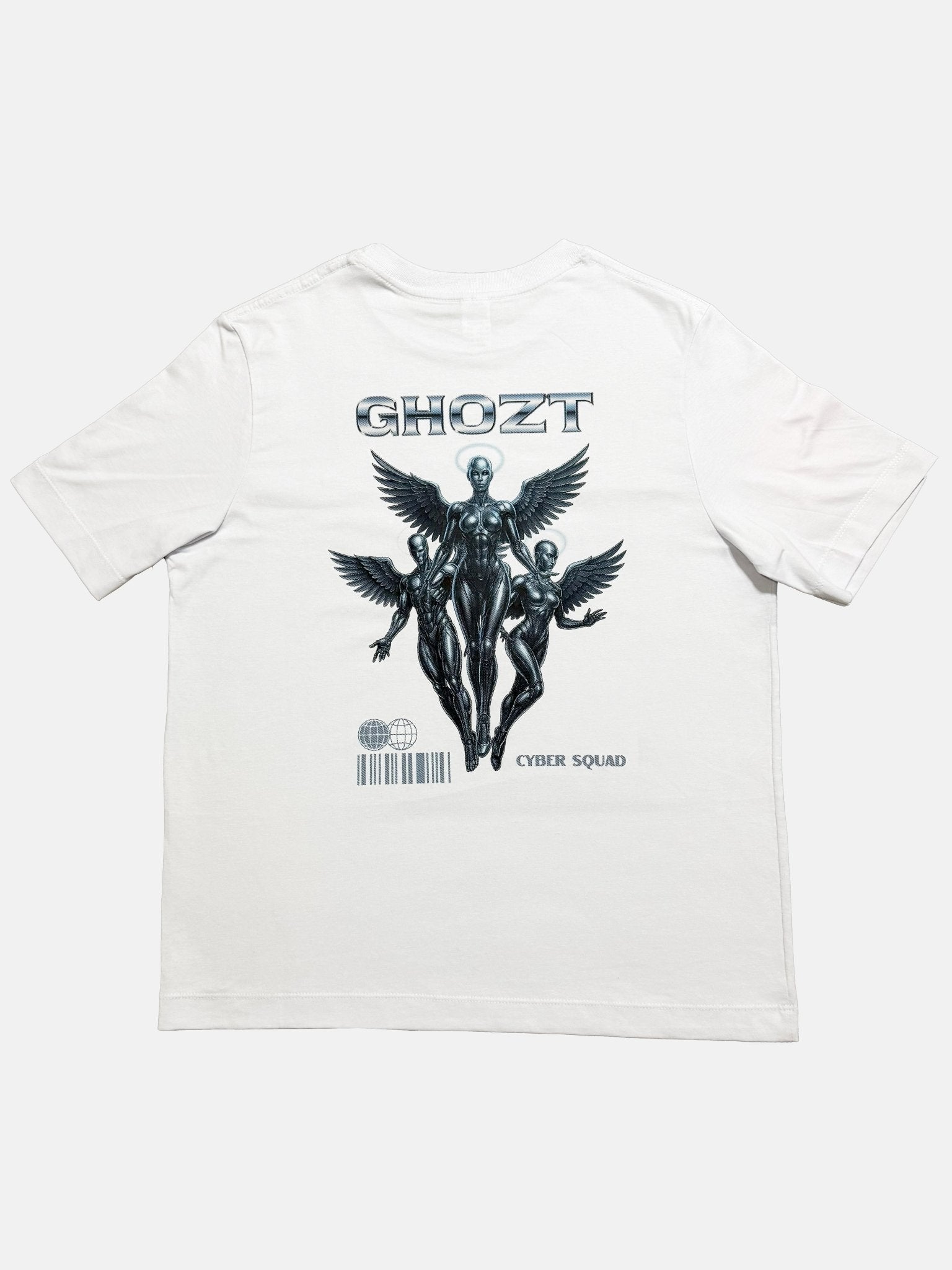 Cyber Squad Tee – White Essential - Ghozt Stamped